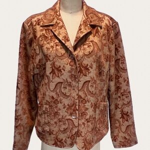 Earthy tapestry textured blazer women’s coat tailored jacket French Dressing y2k